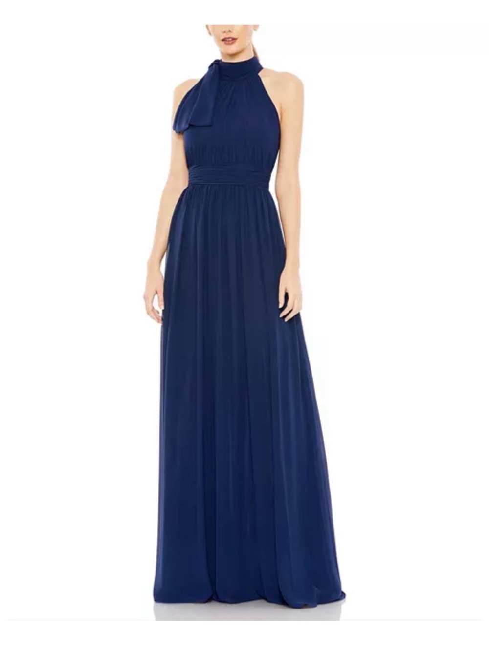 Ieena for Mac Duggal High Neck Chiffon Gown